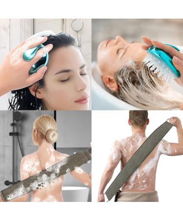 35.4 Inch Loofah Back Scrubber for Men and Women - Exfoliating Bath Shower Scrubber for Deep Skin Cleansing with Hair Shampoo Brush and Wall Hook - Buy Online on GoSupps.com