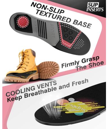 Supinserts Orthopedic Insoles - Memory Foam & Gel Inserts for Men & Women | Flat Foot Support & Comfort | Size 41.5-43.5 - Buy Online on GoSupps.com
