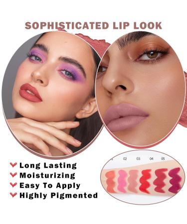 2PCS Matte Nude Lipstick - Long-Lasting Waterproof Velvet Gloss | Natural Moisturizing Labiales for Women & Girls - Honey Peach #01 - Buy Online on GoSupps.com