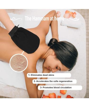 Exfoliating Gloves for Sensitive and Mixed Skin - Kessa Gloves for Hammam Shower or Bath - Removes Dead Skin, Ingrown Hair, Cellulite - Loofah Mitt - Pack of 2 - Buy Online on GoSupps.com