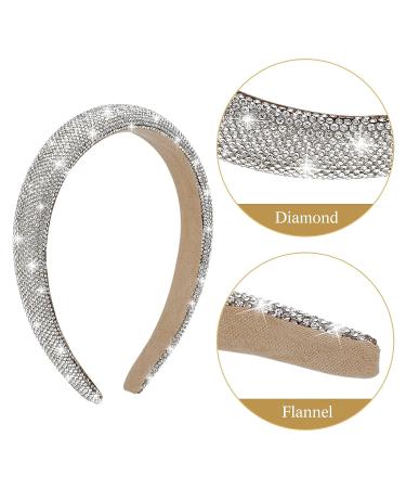 Sibba Rhinestone Headband - Sparkly Crystal Bling Hair Band for Women and Girls (Silver) - Buy Online on GoSupps.com