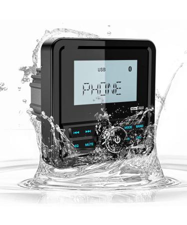 Waterproof Marine Digital Media Receiver - Bluetooth Marine Stereo with 2.8 Inch LCD Display - AUX USB Input AM FM Subwoofer Pre-Amp UTV Boat Radio for ATV RZR Golf Cart Spa Hot
