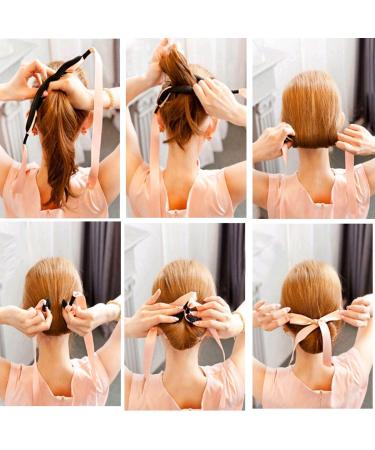 8-Piece Hair Bun Accessories Set | Donut Maker & Styling Tools for Girls - Black Pink & Blue - Buy Online on GoSupps.com