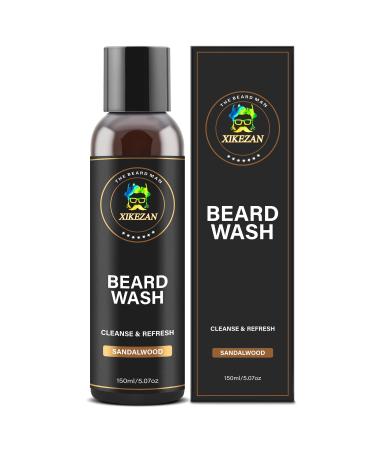 XIKEZAN Beard Wash Shampoo w/Natural Biotin Argan & Jojoba Oils Deeply Cleans Smooths Soften & Strengthens Christmas Stocking Stuffers Father Day Gifts for Men Him Dad Boyfriend Husband Sandalwood