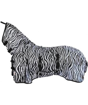 Marengos - zebra flying ceiling with neck part & abdominal bathing |Robust & breathable eczema ceiling |Protection against insects |Extremely wind -permeable flying corner |Outdoor horse ceiling 165cm white / black 165cm