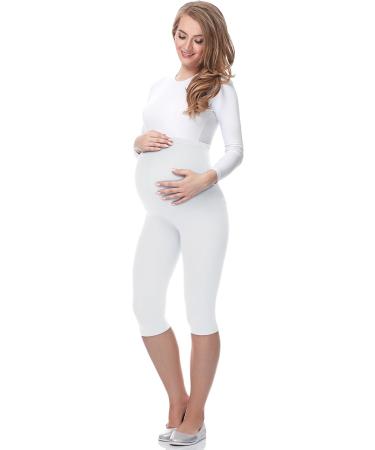 Be Mammy Maternity 3/4 Leggings White - Size 03 M | Comfortable Pregnancy Wear - Buy Online on GoSupps.com