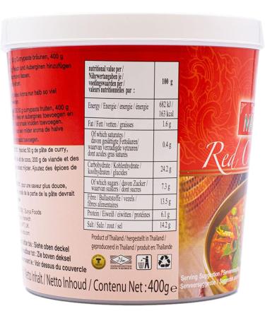 Mae Ploy Thai Green & Red Curry Paste 400g + UpLABEL Creations 25ml Measuring Scoop | Authentic Hot & Mild Chili Asian Food - Buy Online on GoSupps.com