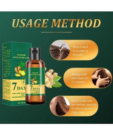 Huile naturelle de croissance des cheveux au gingembre 7 jours renforce les racines pr vient la perte de cheveux L'huile d'ang lique et de gingembre favorise les cheveux plus longs et plus - Buy Online on GoSupps.com