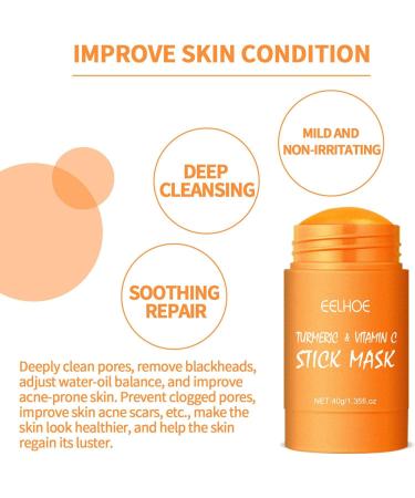 Blackhead Remover 135 Oz Cleanse Purifying Turmeric Clay Face Mud Masque Black Head Remover for Women Men Facial Care Products Qihuyi - Buy Online on GoSupps.com