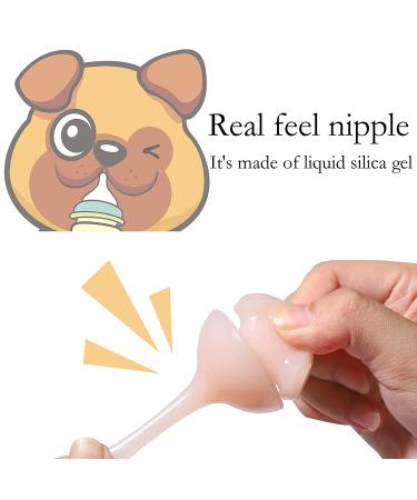 Silicone Feeding Bowl & Nipple Set for Bulldogs and Shepherd Dogs - White (2 pcs) - Buy Online on GoSupps.com