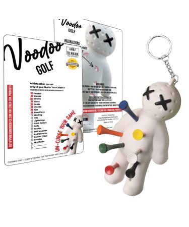 Voodoo Golf Ball Tee Holder | Novelty Keychain Accessory for Bag | Gifts for Men | Fits 3 1/4, 2 3/4, 1 1/2 Tees | Original | Patent Pending