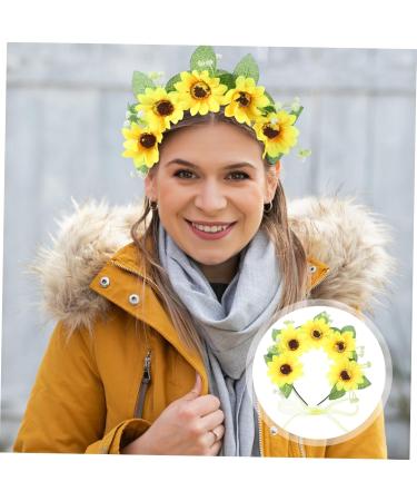 HONMEET Garland Headband Boho Decor Flower Headband 70s Flower Crown 70s Headband Decorative Headband Bohemian Headband Sunflower Hair Accessories Sunflower Crown Flower Crown Women Fabric - Buy Online on GoSupps.com