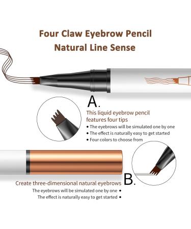 Probuk Microblading Black Eyebrow Pencil Microblading Eyebrow Pen with 4 Dots Waterproof Liquid Waterproof Tattoo Pencil Long Lasting for Natural Eye Makeup(04#) - Buy Online on GoSupps.com