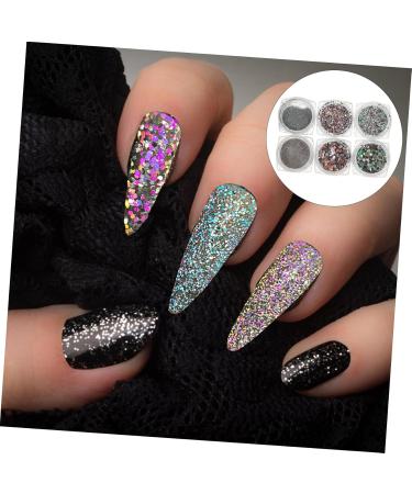  MUCKLILY Nail Art Glitter Sequins 6 Colors Nails Glitter Flakes Nail Art Supplies Shiny Acrylic Nails Powder Confetti Nail Sparkle Glitter For Nails Decoration Manicure - Buy Online on GoSupps.com