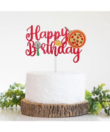 Pizza Happy Birthday Cake Topper Pizza Theme Birthday Party Supplies Pizza Lover Birthday Cake D cor - Buy Online on GoSupps.com