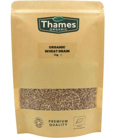 Thames Organic 1kg Organic Wheat Grain - Certified Non-GMO Vegan, Additive and Preservative-Free in Resealable Bag - Buy Online on GoSupps.com