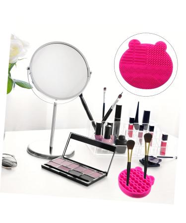 NOLITOY 2-in-1 Makeup Brush Holder & Scrubber - Silicone Cleaner Pad for Brushes - Portable Storage Rack - 11x10cm Rosy - International Shipping Available - Buy Online on GoSupps.com