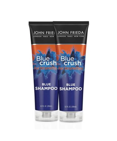 John Frieda Blue Crush Blue Shampoo for Brunettes Crush Brassy Hair Tones for Brunettes 8.3 oz (2 Pack)