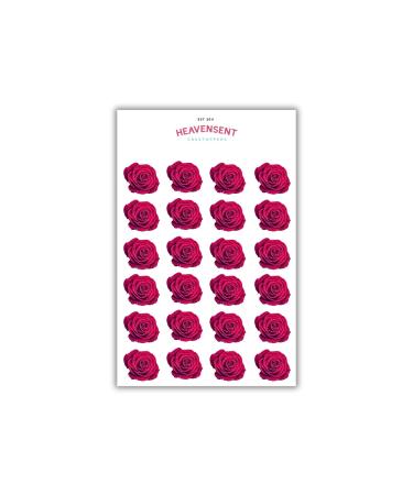 Cake Topper Edible 40 Red Roses Flowers Pre-cut Premium Thick Sweet Wafer Card Standing Cupcake Toppers Birthday Party Cake Decorations