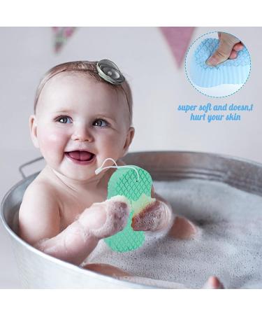 6 PCS Ultra Soft Exfoliating Bath Sponge Set with Sticky Hooks - Ideal for Adults, Children, and Pregnant Women - Buy Online on GoSupps.com