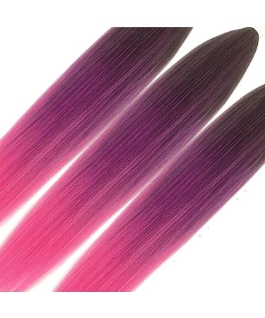 LDMY Pre-Stretched Braiding Hair Extensions - 8pcs Pack Purple Blue Pink Ombre - Colorful Synthetic Kanekalon Hair for Braids 90g Each - Buy Online on GoSupps.com