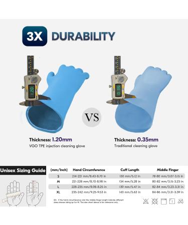Buy VGO 1 Pair Household Gloves - TPE Latex-Free Super-Thick Non-Slip Cleaning & Food Gloves for Kitchen Bathroom & Garden (TP117 S) - Buy Online on GoSupps.com