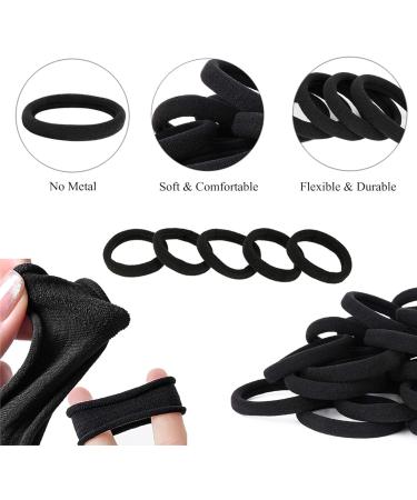 ILamourCar 50 Seamless Cotton Hair Elastics for Girls, Babies, and Women - Black - Buy Online on GoSupps.com