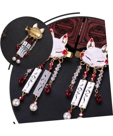 FRCOLOR 1 Pair Fox Tassel Clip Japanese Hair Pearl Tiara Japanese Fox Hairpin Vintage Tassel Hair Clips Chinese Fox Hairpin Hair Barrettes for Women Tassel Hairpin Hanfu Alloy Girl Asia - Buy Online on GoSupps.com
