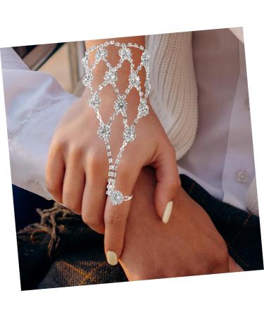 CALLARON Hand Rings ring hand chains the circle hand ring accessories rhinestones finger cots chained jewelry one chain Wedding dress Bracelet Ring finger jewelry Korean diamond ring - Buy Online on GoSupps.com