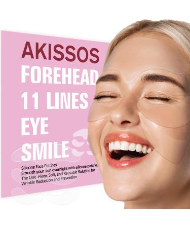 Akissos Silicone Wrinkle Patches for Forehead Wrinkle Reusable Wrinkle Patches for Under Eyes Silicone Face Patches for Mouth Line Smile Line Anti Wrinkle Patches for Fine lines - 5PCS
