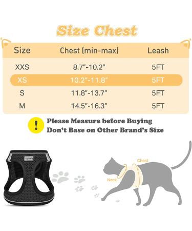 Escape Proof Cat Harness and Leash for Walking - Adjustable Reflective Mesh Vest for Comfort Fit - XS Black - Buy Online on GoSupps.com