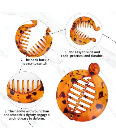 WLLHYF Hair Clips 3 Pieces Resin Banana Round Fish Clips for Women Girls Ladies Fishtail Wide Tort Toned Comb Hair Accessories - Buy Online on GoSupps.com
