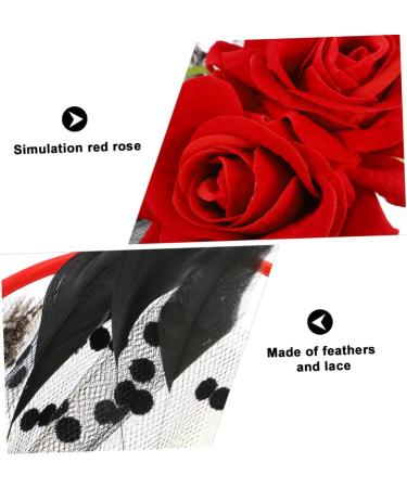 FRCOLOR banquet earphone dress hairpin hair accessories scarf bride baffle hat Korean version fascinator tea party headpiece rose hair clip day of the dead hairaccessories - Buy Online on GoSupps.com