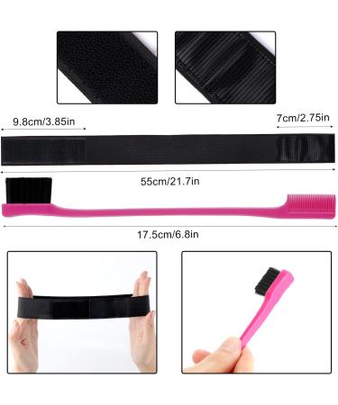 Savita 2pcs Black Elastic Bands for Wigs | Lace Wig Grip Band with Edge Brush - Elastic Wig Strap for Secure Fit - Buy Online on GoSupps.com