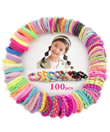 100 pieces of hair tie girl myhaze 10 styles scrunchy multicolor hair rubber bands hair bands elastic hairshaft hair rope pony hair band set for children babies girls & women - Buy Online on GoSupps.com