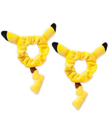 2 Pieces Cute Yellow Hair Scrunchies Hair Ties for Kids Adults  Velvet Elastic Ponytail Holder Bracelet Costumes  Cosplay Hair Accessories