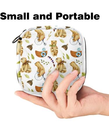 Javenproeqt Portable Women's Binding Bags | Menstrual Cup Pocket & Cute Bear Bags for Teens | Perfect for Menstrual Pads & First Period Tampons - Buy Online on GoSupps.com