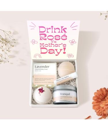 Dear Ava Spa Gifts for Women - Organic Self Care luxury Anti Stress Relaxing Bath and Body Kit Set Basket Box for Her with Heartfelt Card - Funny Mother Day Gift