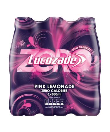 Lucozade Zero Pink Lemonade 6 x 380 ml