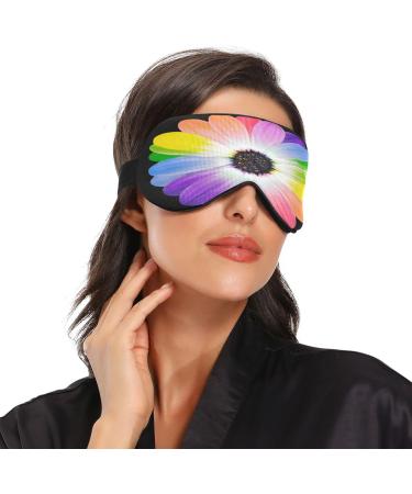 Sleep Mask - Light Blocking Rainbow Flower Eye Mask for Comfortable Sleeping | Adjustable Floral Eye Cover for Men & Women | Perfect for Travel Naps & Work - Buy Online on GoSupps.com