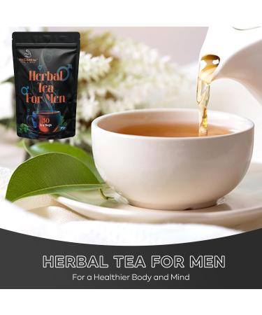 Herbal Tea For Men - Stress and Anxiety Relief - Natural Testosterone Balance Support - 30 Teabags - Buy Online on GoSupps.com