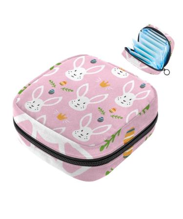 Portable women's binding-up bags menstrual cup pocket female menstrual pads bags for teenage girls tampons for the first period cute rabbits pink multicolored 08