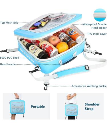 Morxplor Waterproof PVC Paddleboard Cooler Deck Bag - Blue | 12 Can Surf Sup Deck Cooler with Mesh Top Pocket | Adjustable Straps | Ideal for Paddleboarding - Buy Online on GoSupps.com