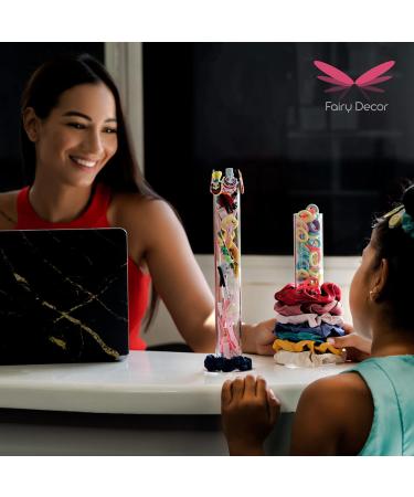 Acrylic Fairy Decor Scrunchie Holder Stand for Hair Accessories and Bracelets - Teen Girls Gift - VSCO Girls Stuff Organizer | 11 Inches | Clear - Buy Online on GoSupps.com