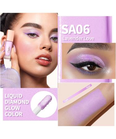 Oulac Liquid Eyeshadow Satin Finish - Multi-Use Purple Eyeshadow Primer & Liquid Blush | Blendable Smooth Eye Make-up Crease-Resistant Non-Greasy Vegan Cruelty-Free Lavender Love (SA06) - Buy Online on GoSupps.com