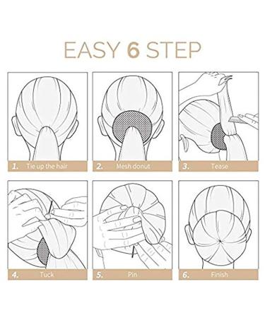 Donut Hair Bun Maker Set - 7 Piece Styling Kit with Elastic Bands & U-Shaped Hairpins for Girls & Women (White) - Perfect Hairstyle Solution - Buy Online on GoSupps.com