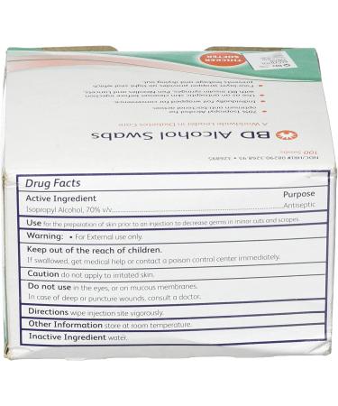 BD Alcohol Prep Swabs - 100 Pack | Antiseptic Wipes for Skin Cleansing - Buy Online on GoSupps.com