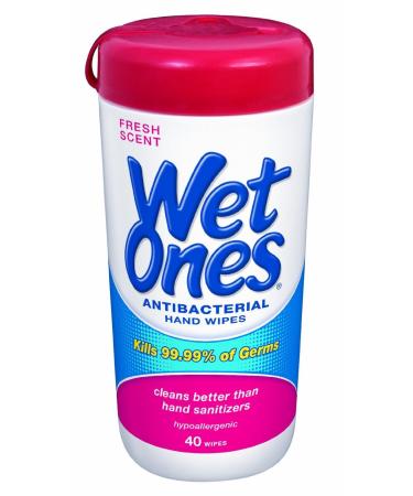 WET ONES Antibacterial Hand Wipes Fresh Scent 40 Each 1 Count (Pack of 1)