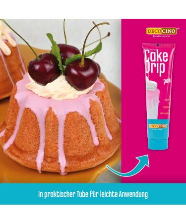 Decocino Pink Cake Drip (90g) - Ready-to-Use Decoration for Cakes Muffins & Cupcakes | Delicious Taste for Perfect Baking - Buy Online on GoSupps.com