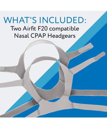 2 Pack Replacement Headgear for Resmed AirFit F20 (Large) CPAP Mask by Impresa - Compatible Nasal Pillow Strap for CPAP Users - Buy Online on GoSupps.com